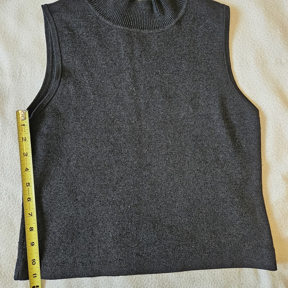 Vintage Sleeveless Black Knit Gently Sparkled Top